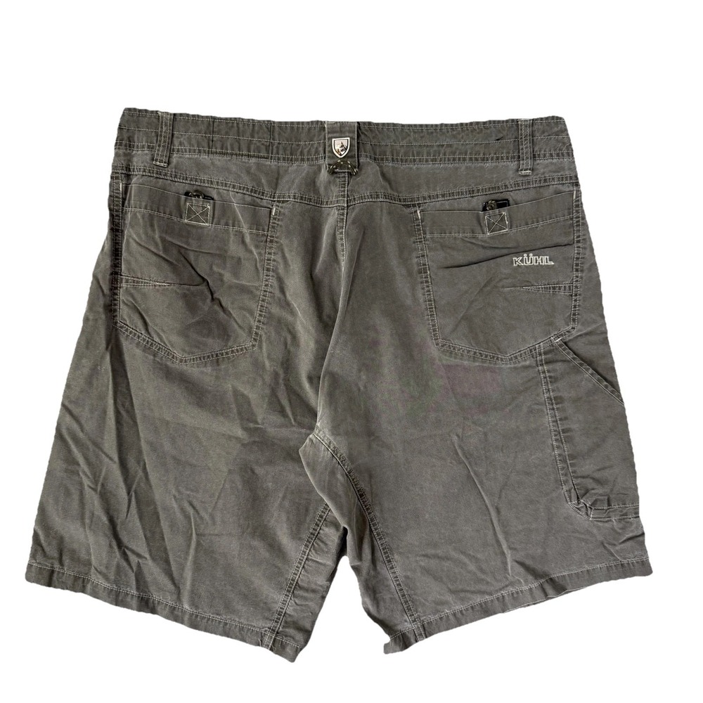 Kuhl Shorts Mens 40 Gray Canvas Chino Relaxed Fit Hiking Outdoor Utility Summer